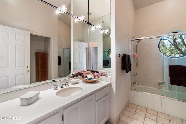 84 Biltmore Est, Phoenix, AZ 85016 - bathroom featuring combined bath / shower with glass door, tile patterned flooring, and vanity