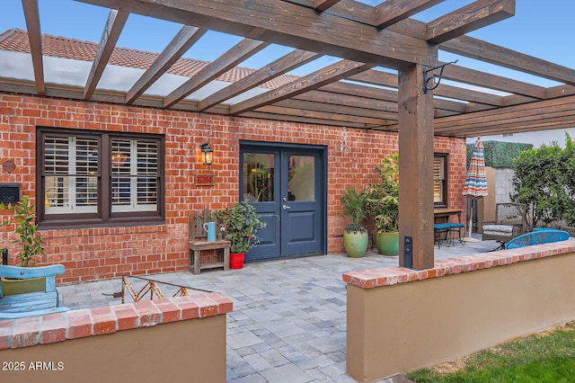 view of patio / terrace featuring a pergola