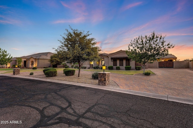 26204 S Washington St, Chandler, AZ 85249 - view of front of home with curved driveway, stucco siding, and a tile roof
