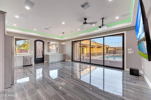 26204 S Washington St, Chandler, AZ 85249 - spare room with a raised ceiling, recessed lighting, and ceiling fan