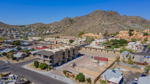 bird's eye view with a mountain view