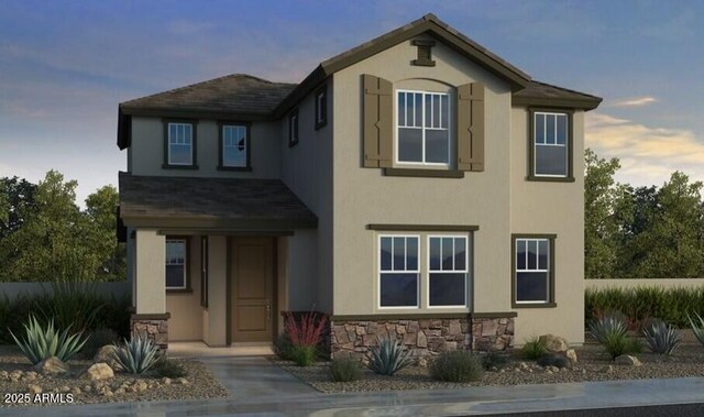 9964 W Piccadilly Rd, Avondale, AZ 85392 - traditional home with roof with shingles, stucco siding, and stone siding