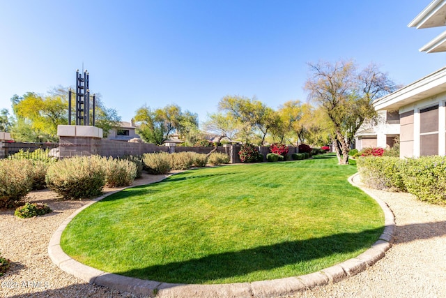 view of yard with fence