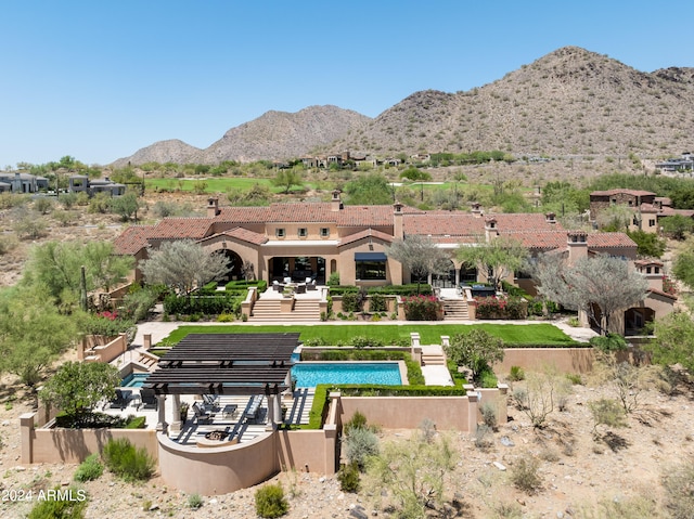 exterior space with a mountain view