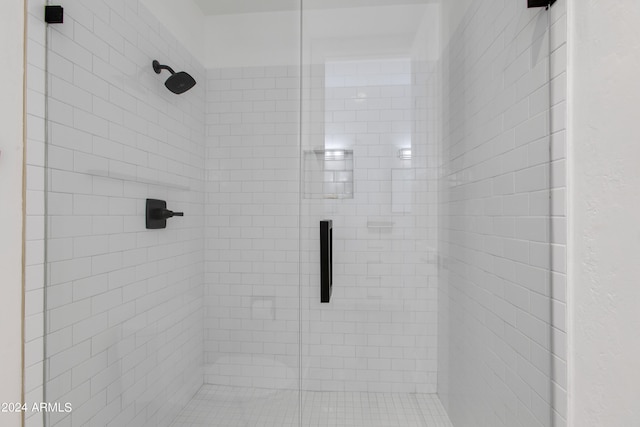 bathroom featuring walk in shower