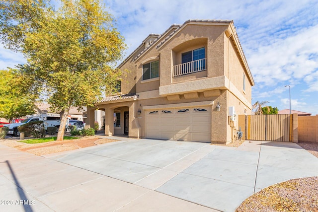 view of front of house with a garage