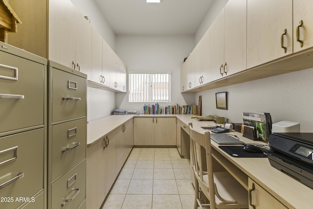 kitchen featuring light countertops and light tile patterned flooring