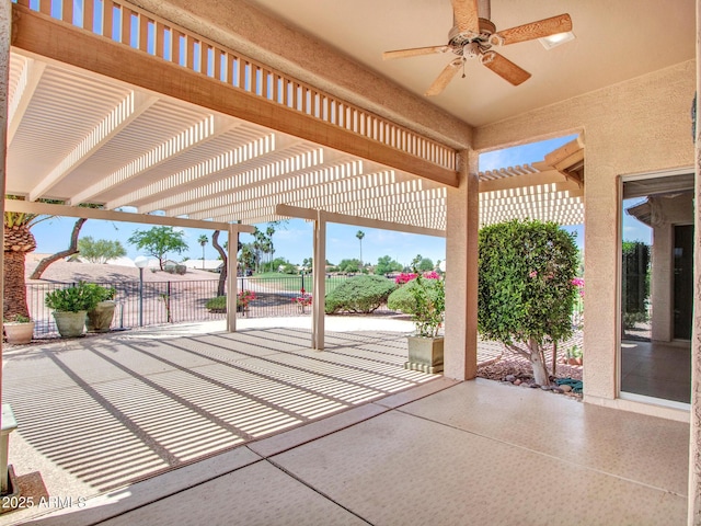 15377 W Catalina Ct, Goodyear, AZ 85395 - view of patio featuring a pergola and ceiling fan