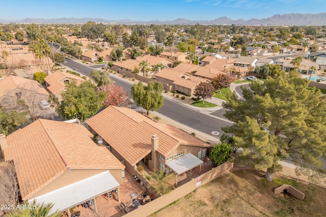 bird's eye view featuring a mountain view