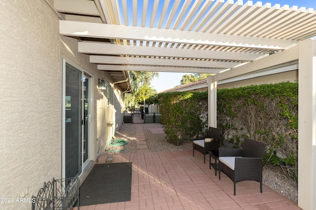 view of patio with a pergola