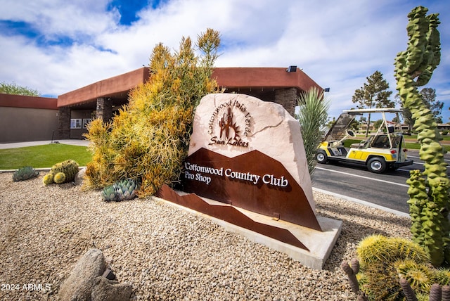 view of community sign