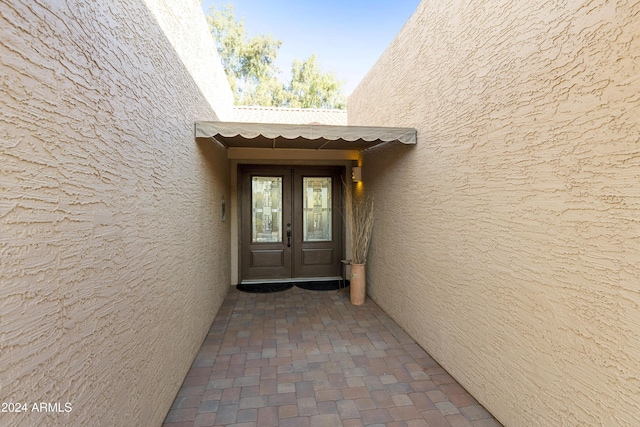 view of exterior entry with french doors