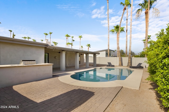 view of pool featuring a patio