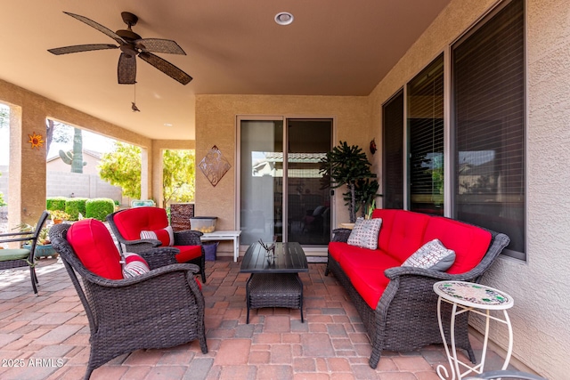 5083 W Buckskin Dr, Eloy, AZ 85131 - view of patio / terrace featuring outdoor lounge area and ceiling fan