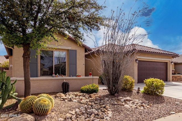 5083 W Buckskin Dr, Eloy, AZ 85131 - single story home with a tile roof, a garage, concrete driveway, and stucco siding