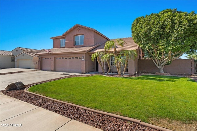 view of front of house featuring a front lawn