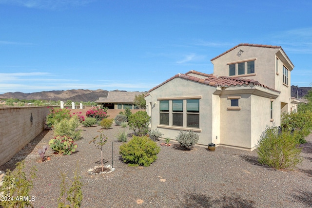 exterior space with a mountain view