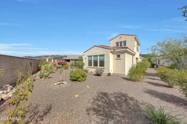 exterior space with a mountain view