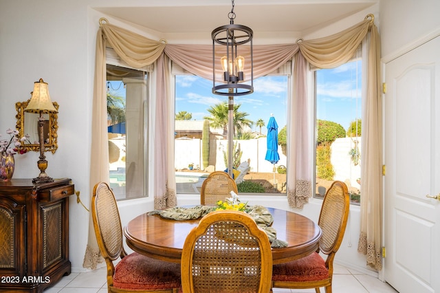 316 W Anderson Ave, Phoenix, AZ 85023 - dining area with light tile patterned floors and a chandelier