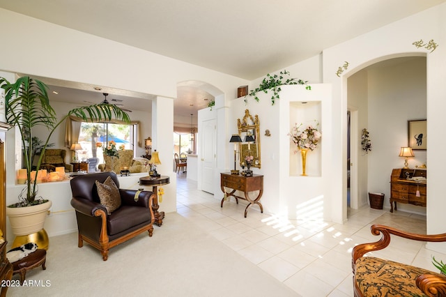 316 W Anderson Ave, Phoenix, AZ 85023 - living area with arched walkways and light tile patterned flooring