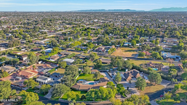 bird's eye view with a mountain view