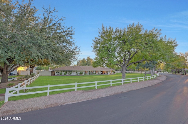 view of front of property with a front yard