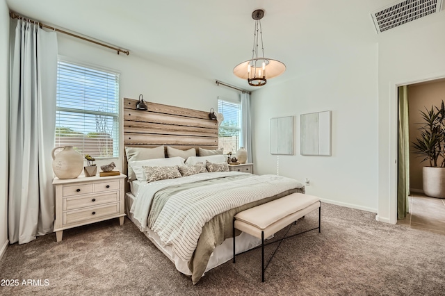 bedroom with carpet floors