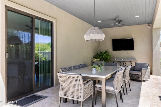 26099 N 88th Way, Scottsdale, AZ 85255 - view of patio / terrace with ceiling fan and outdoor dining area