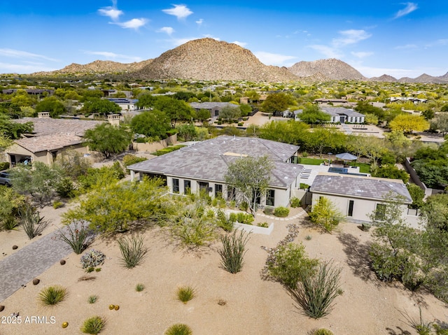 26099 N 88th Way, Scottsdale, AZ 85255 - drone / aerial view featuring a mountain view and a residential view