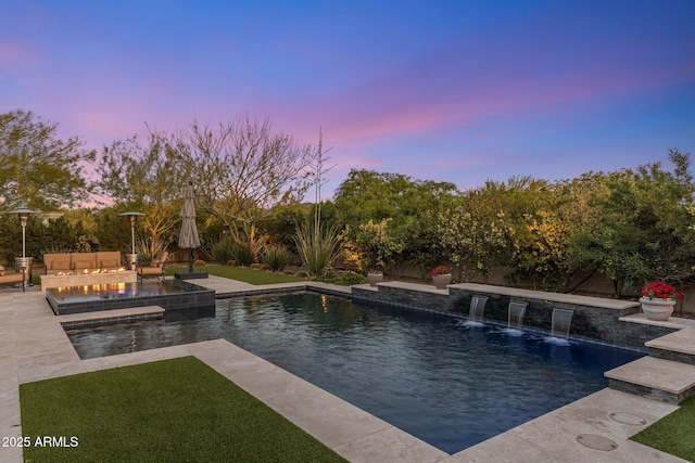 26099 N 88th Way, Scottsdale, AZ 85255 - pool featuring a patio, a fenced backyard, and a yard