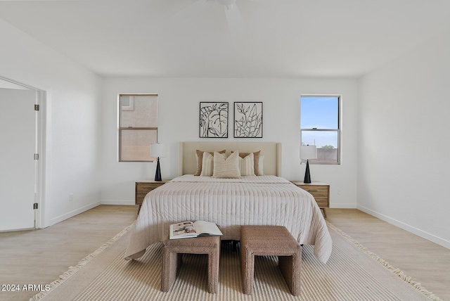 bedroom featuring light hardwood / wood-style flooring