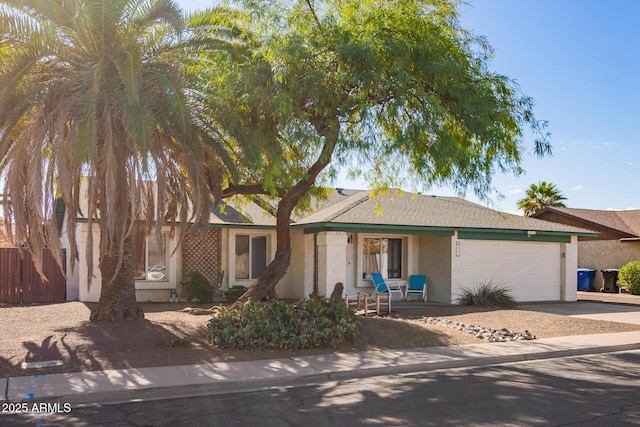 view of front of house with a garage