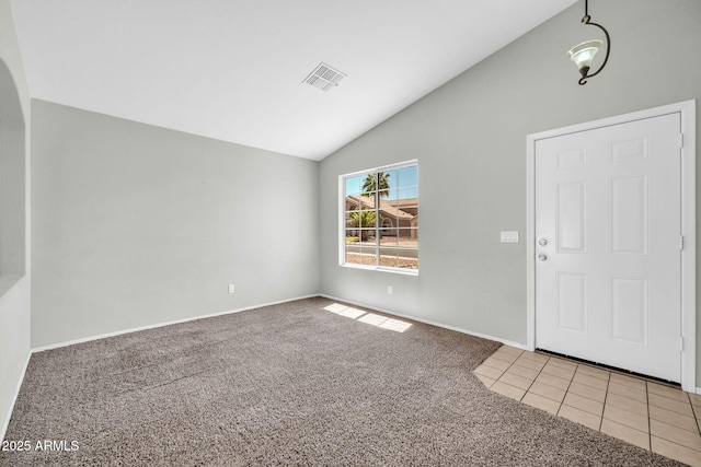 11154 W Ashley Chantil Dr, Surprise, AZ 85378 - entrance foyer with vaulted ceiling, carpet, and baseboards
