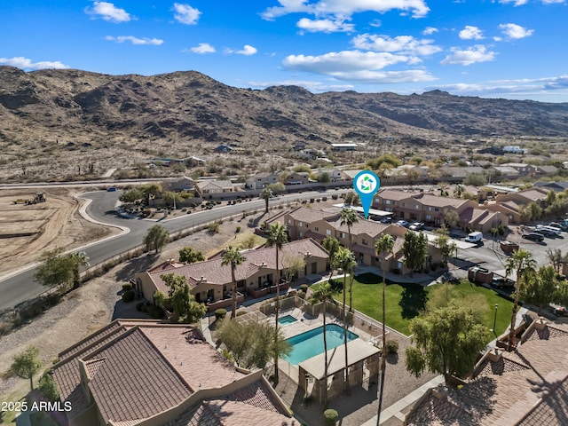 aerial view featuring a mountain view