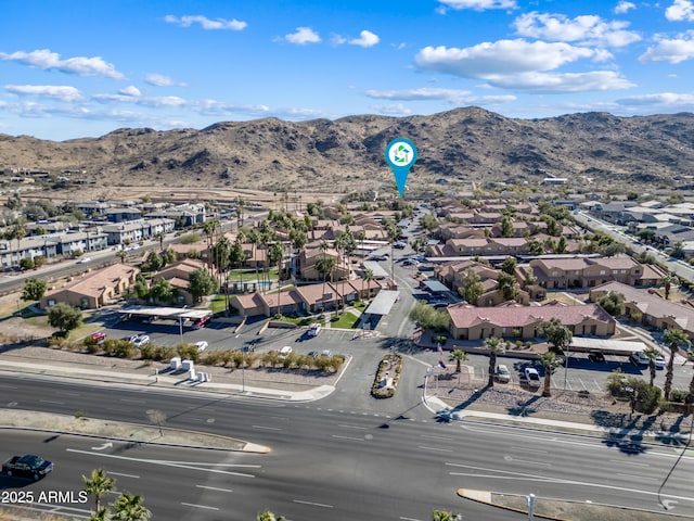 bird's eye view featuring a mountain view