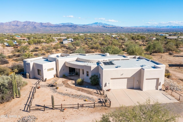 drone / aerial view with a mountain view