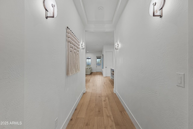 hallway featuring light wood-type flooring