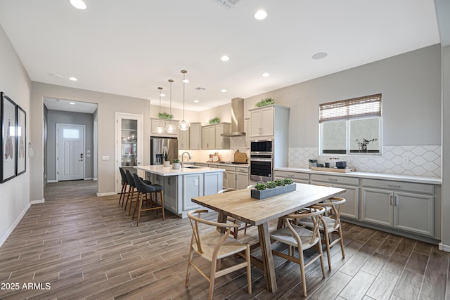 dining room featuring sink