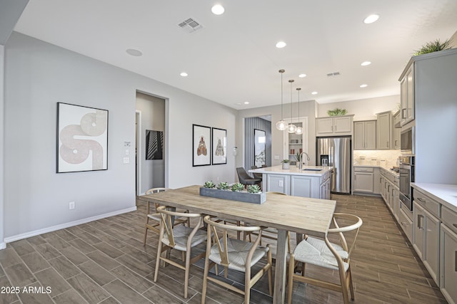 dining room with sink