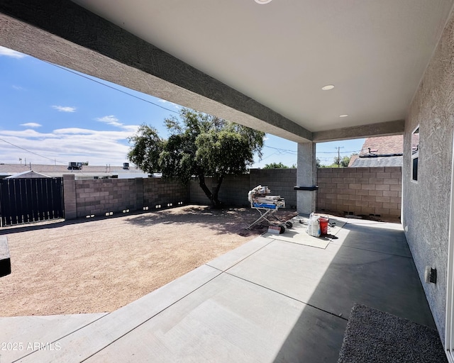 view of patio / terrace featuring a fenced backyard