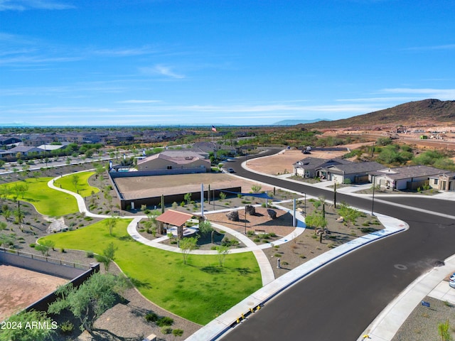 bird's eye view featuring a mountain view