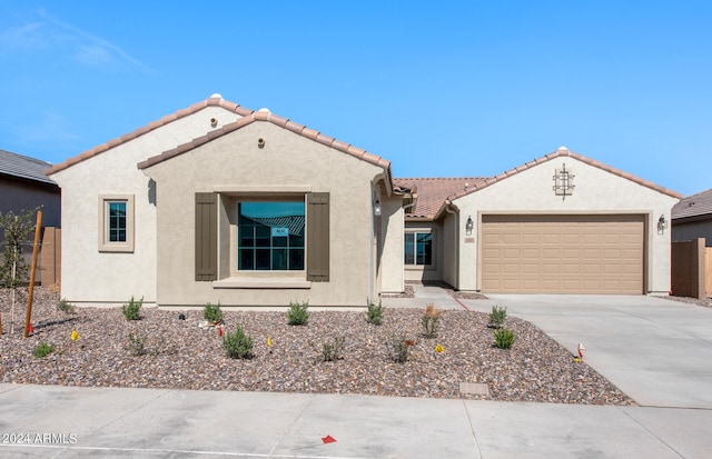 view of front of property featuring a garage