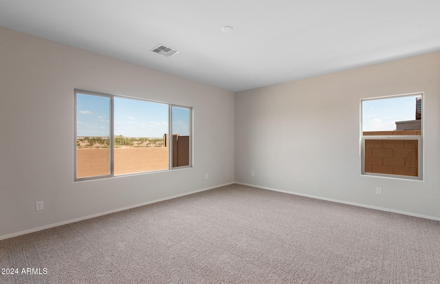 view of carpeted spare room