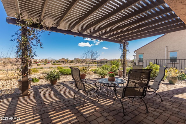 4149 N Brigadier Dr, Florence, AZ 85132 - view of patio with fence and a pergola