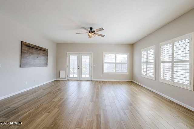 6317 S Kimberlee Way, Chandler, AZ 85249 - empty room featuring ceiling fan, baseboards, and light wood-style flooring
