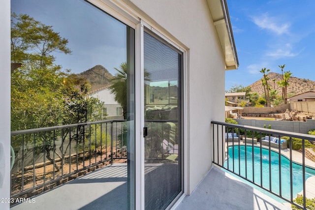 balcony with a mountain view