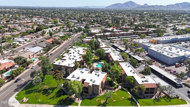 aerial view with a mountain view