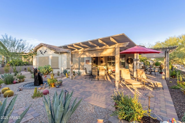 view of patio / terrace featuring a pergola