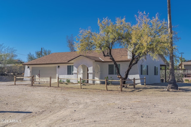 view of front of house featuring a garage