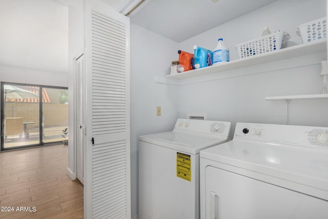 2154 E Forge Ave, Mesa, AZ 85204 - laundry area featuring washer and clothes dryer and light wood-type flooring